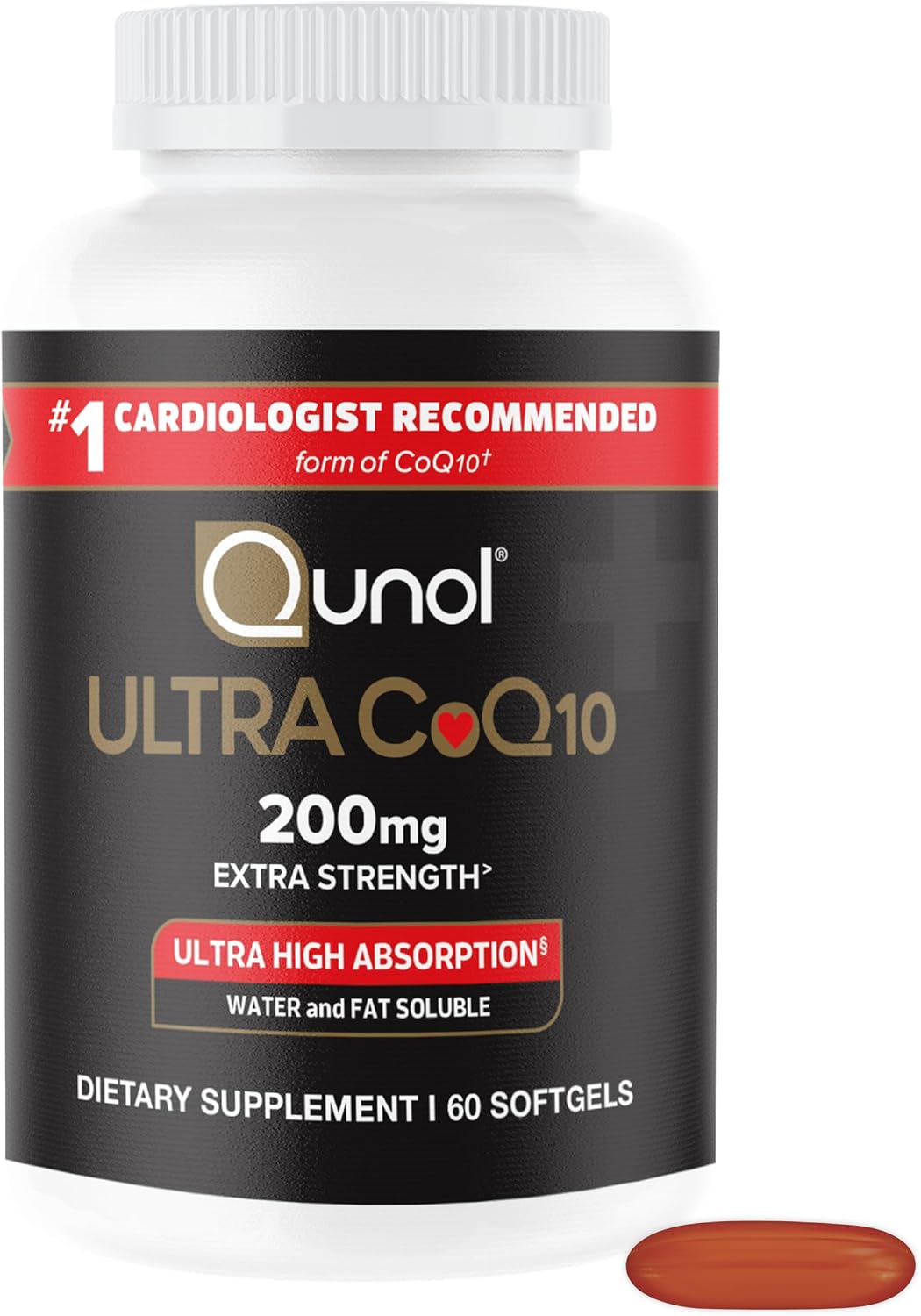 Qunol Ultra CoQ10 200mg, Ultra-High Absorption, Antioxidant, 60 Softgels