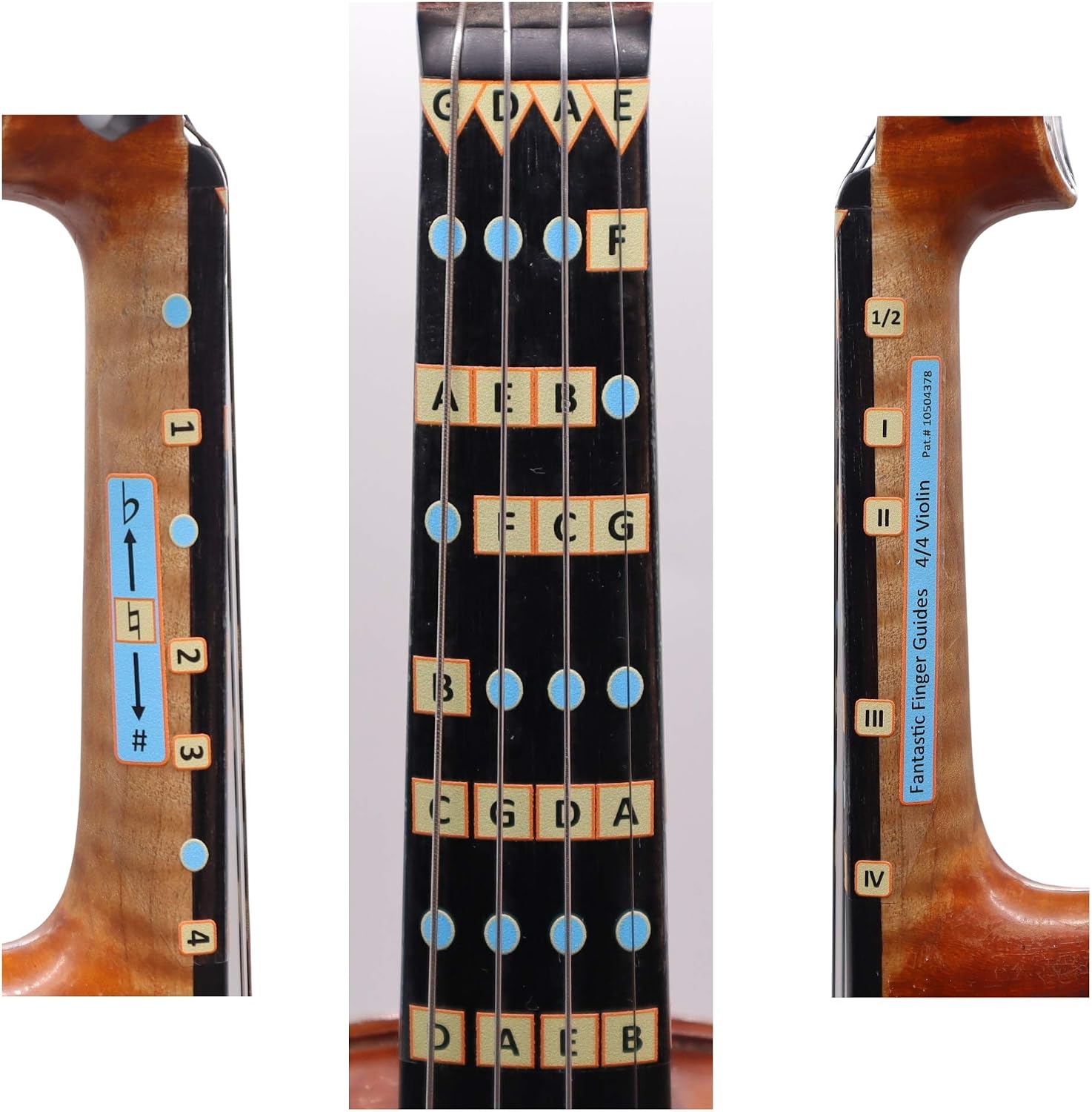 Fantastic Finger Guide for Violins Adult Beginner | Stringed Musical Instruments | Fingerboard and Fretboard Stickers for Learning All Notes | Play or Fiddle (3/4)