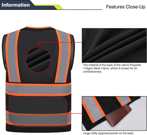 Gasoline Class 2 High Visibility Reflective Safety Vests Women & Men