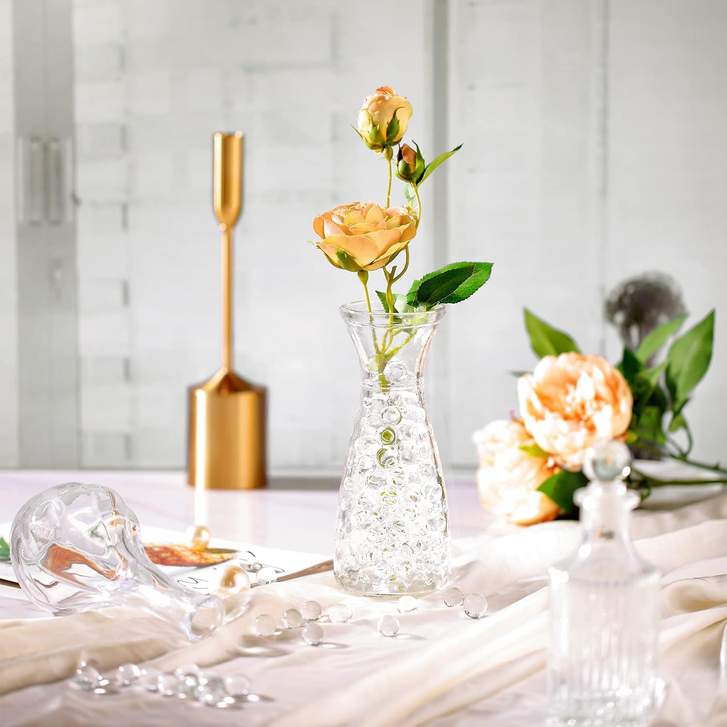 160,000 Clear Water Gel Beads for Vases, Transparent Water Gel Beads for Vase Filler, Candles, Wedding Centerpiece Floral Decorations