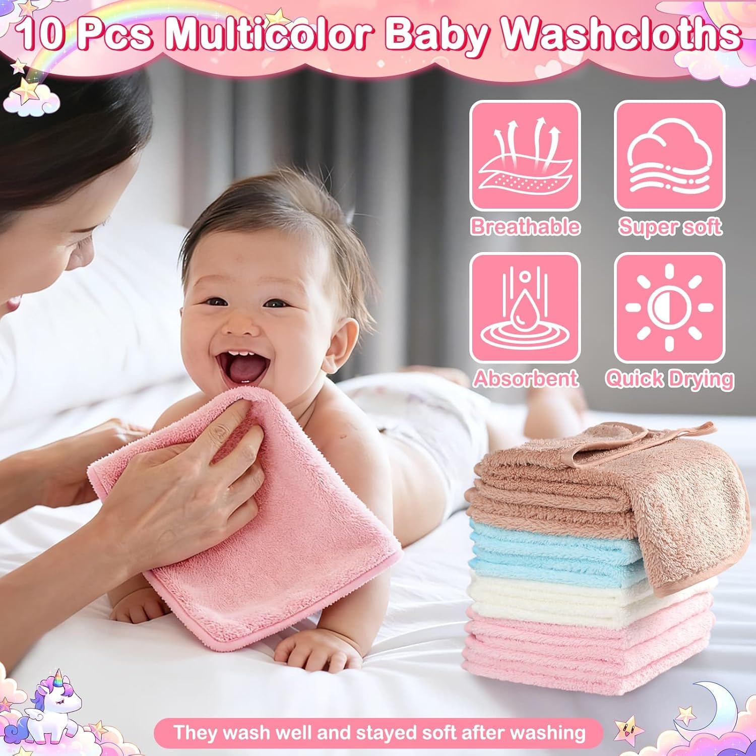 14 Baby Towel Set, Soft Baby Bath Towels and Washcloths Set-Bath Essentials