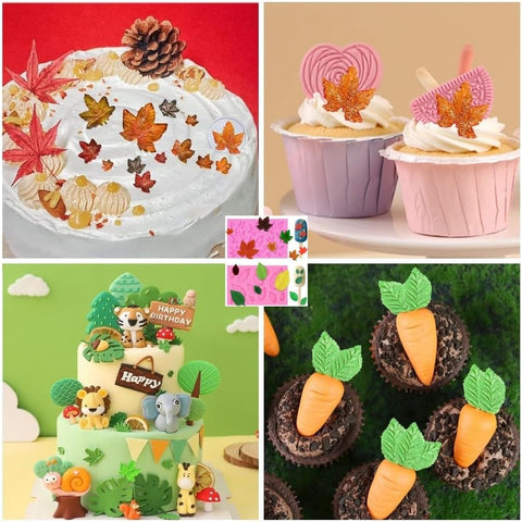 Leaf Mold Silicone Leaves Fondant Molds,Tree Leaves Mold for Cake Decoration,Maple Leaves Candy Mold,Cupcake Topper,Polymer Clay,Crafting,Chocolate,Resin Mold