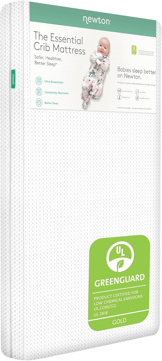 Newton Baby Essential Crib Mattress, Breathable & Washable - White