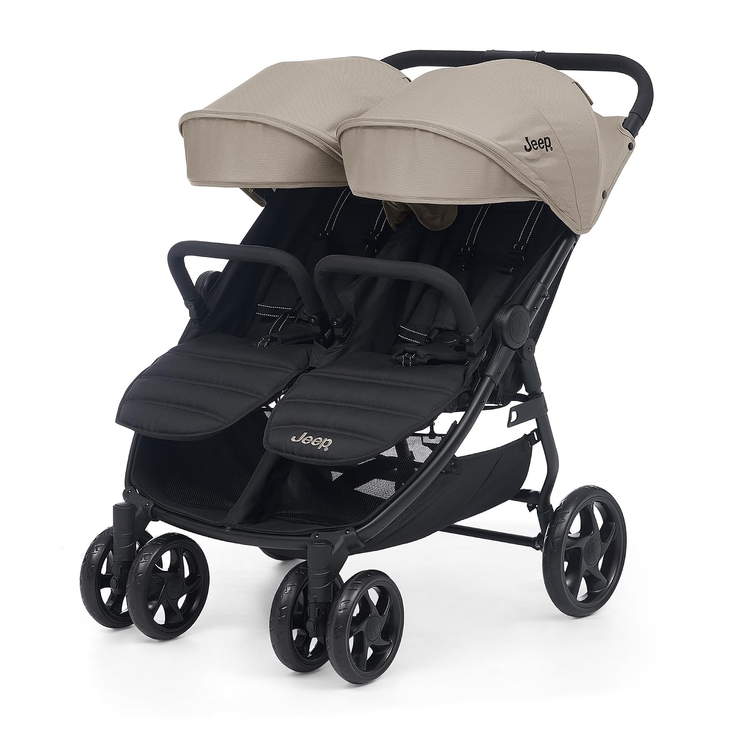 Jeep Lightweight Side by Side Double Stroller, Travel Stroller, Soft Tan