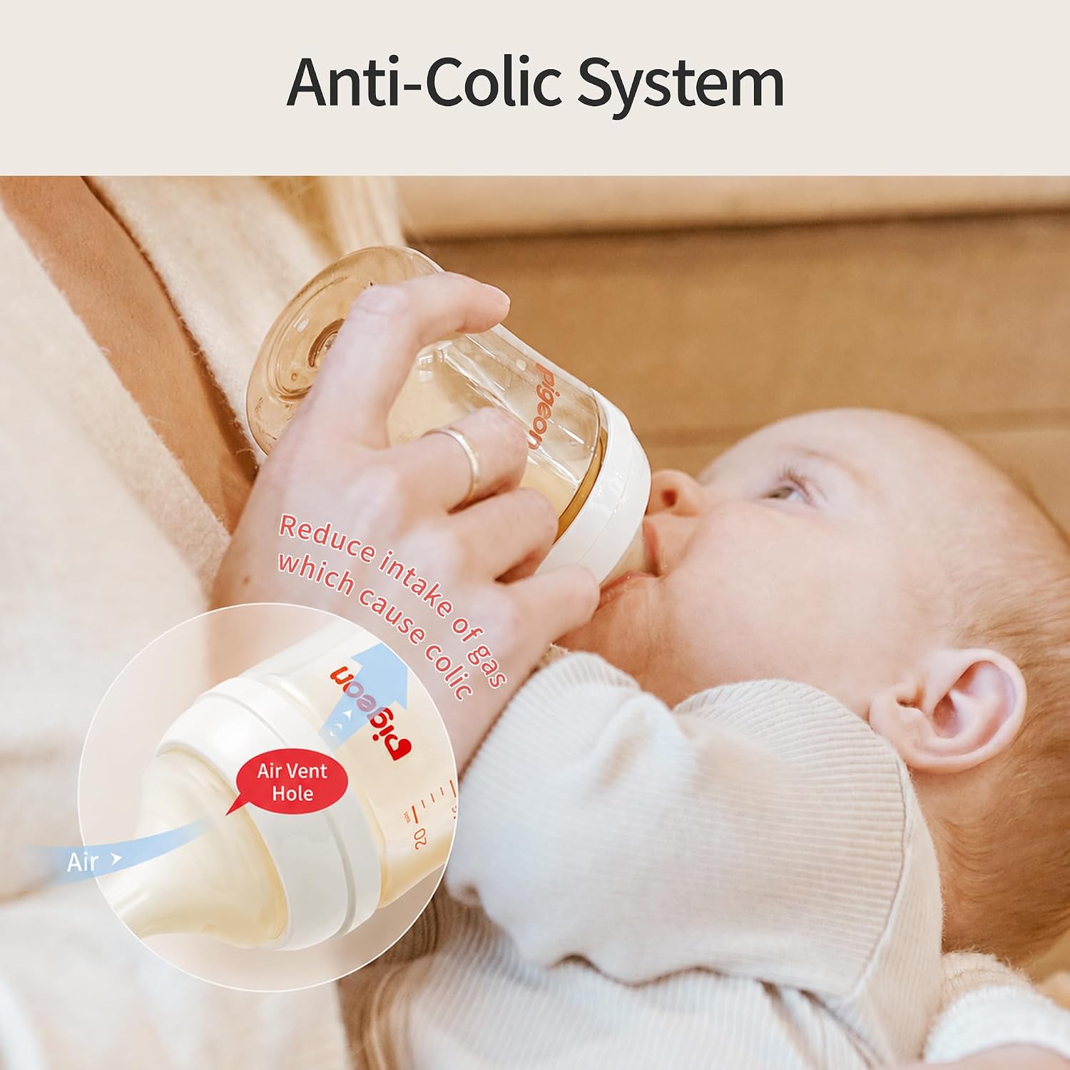 Pigeon PPSU Wide Neck Anti-Colic Nursing Baby Bottle, 8 oz, 2-Pack