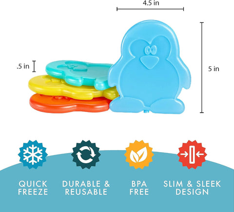 Cool Coolers by Fit & Fresh Reusable Kids Lunch Box Ice Packs, 4pk