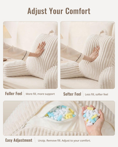 Blissful Diary Reading Pillow for Bed, Backrest Pillow, Cream White