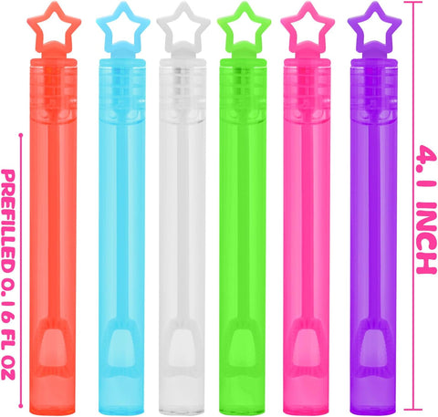 200 Pcs Mini Star Bubble Wands Bulk, 20 Color Neon Party Favors Gift Box