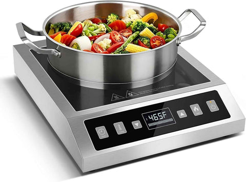 AMZCHEF Portable Induction Cooktop 1800W Commercial Burner Stainless Steel