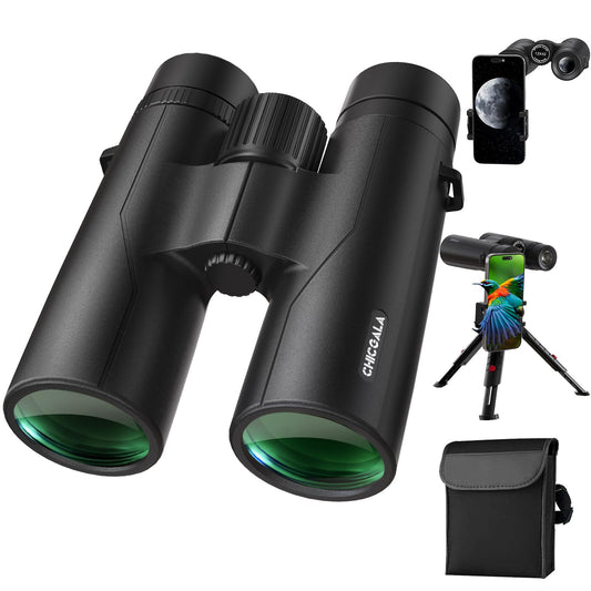 12x42 HD Binoculars for Adults High Powered with Phone Adapter and Tripod, Large View & Super Bright Binoculars - Lightweight Waterproof for Bird Watching, Hunting, Stargazing, Hiking, Travel, Sports