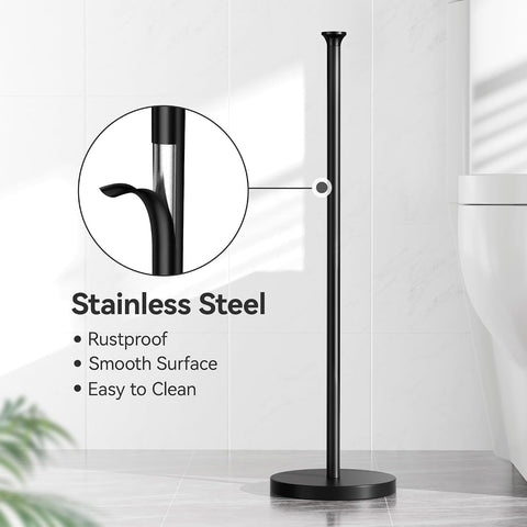 Toilet Paper Holder Stand (with Reserve Function), Free-Standing Storage