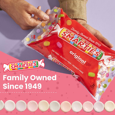 Smarties Candy Bulk Rolls Original Flavor - Gluten & Vegan Free - Classic Sweetness From Family Owned Company Since 1949, Peanut Free & Dairy Free - Perfect Halloween Candy - 4 Pound Bag