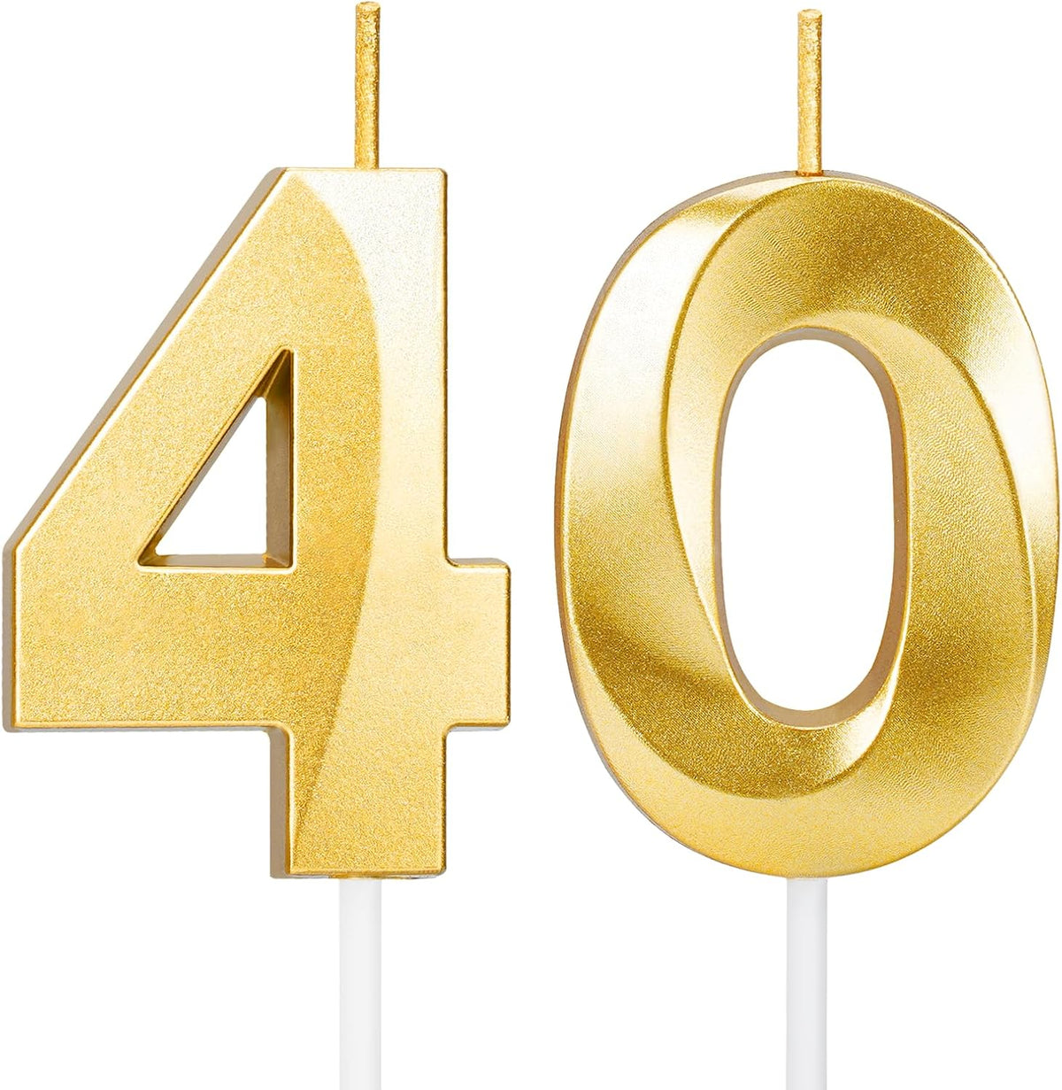 ROYOROYI 40th Birthday Decorations, Gold Number 40 Candles for Cake