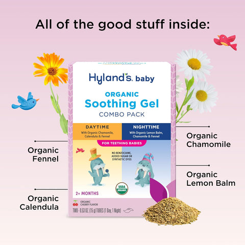 Hyland's Baby Soothing Gel for Teething Babies, Organic, Day/Night 2-Pack