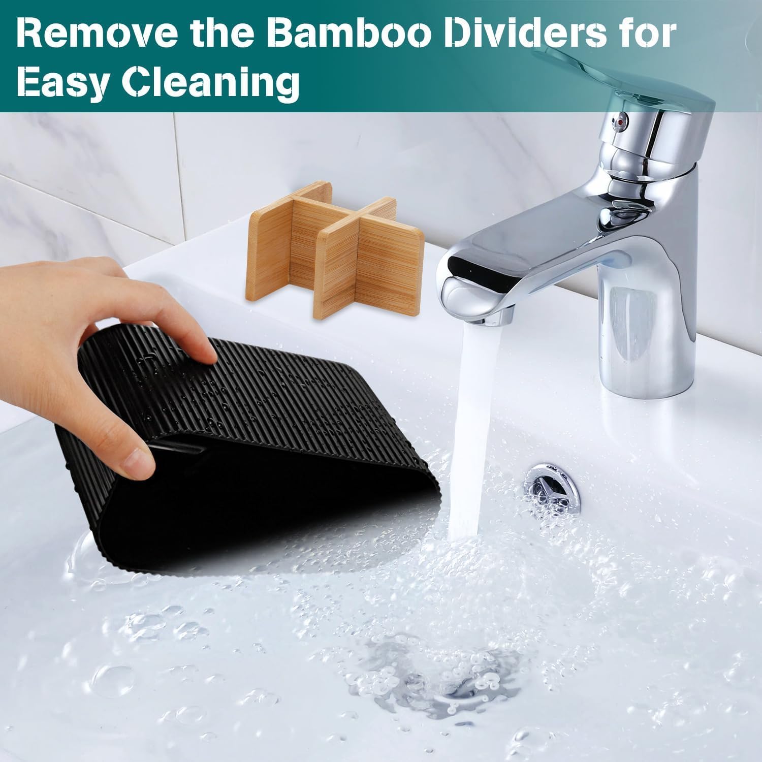 GFWARE Black Toothbrush Holder, 5 Slots Bathroom Organizers and Storage