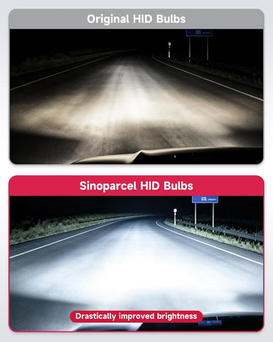 Sinoparcel Premium D5S HID Headlight Bulb 25W OEM 6000K Cool White 2PCS