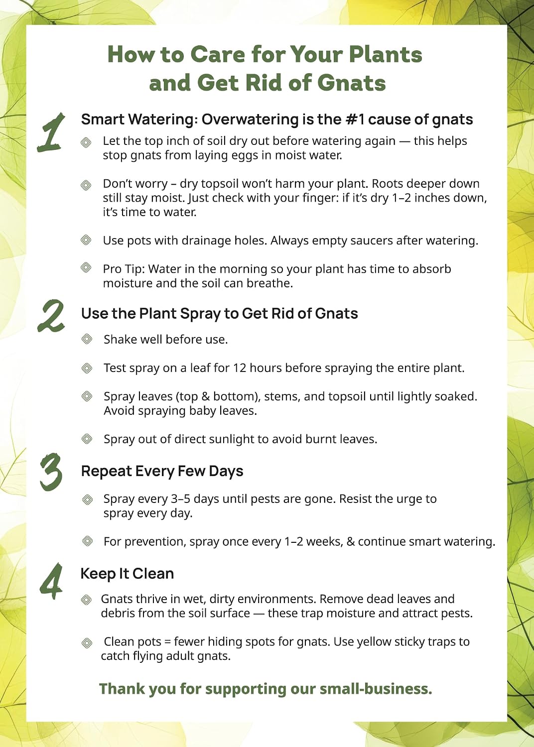 Kate's Garden Plant Spray for Insects & Getting Rid of Gnats (16oz)