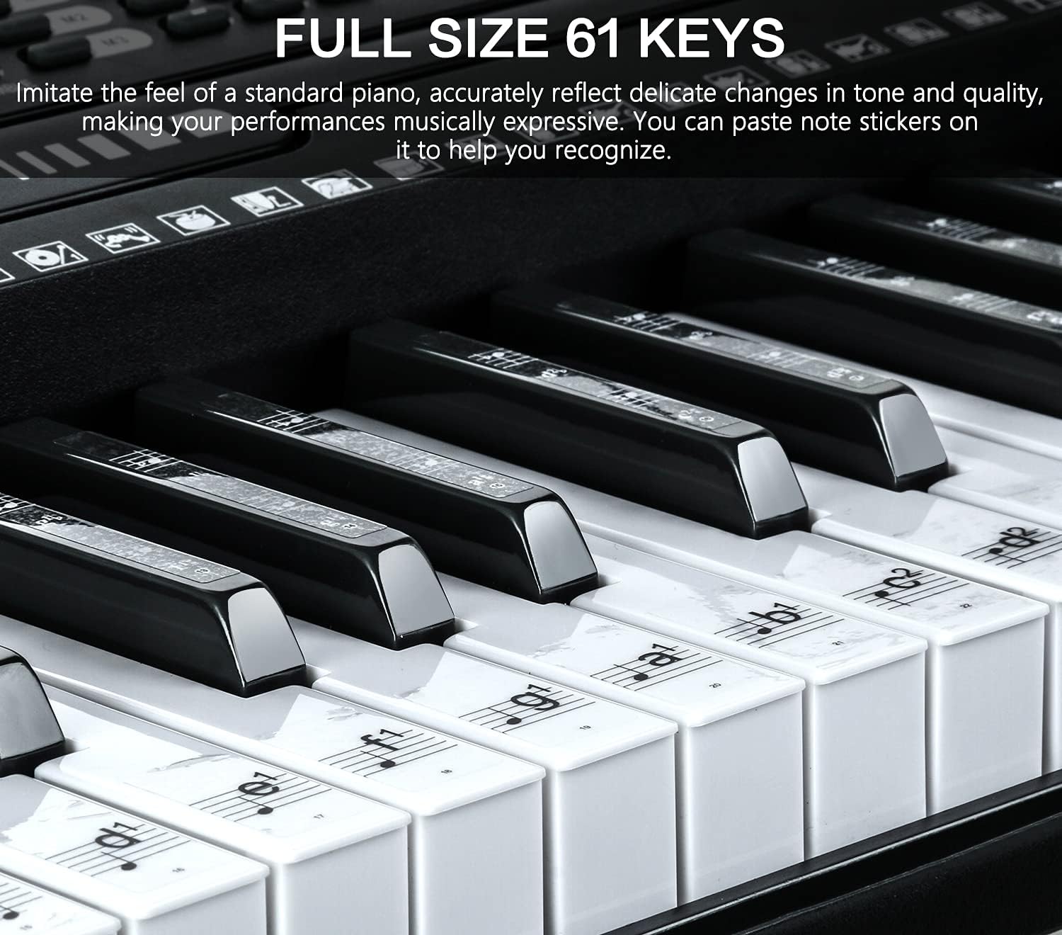 JIKADA 61 Key Portable Electronic Keyboard Piano,3 Teaching Modes