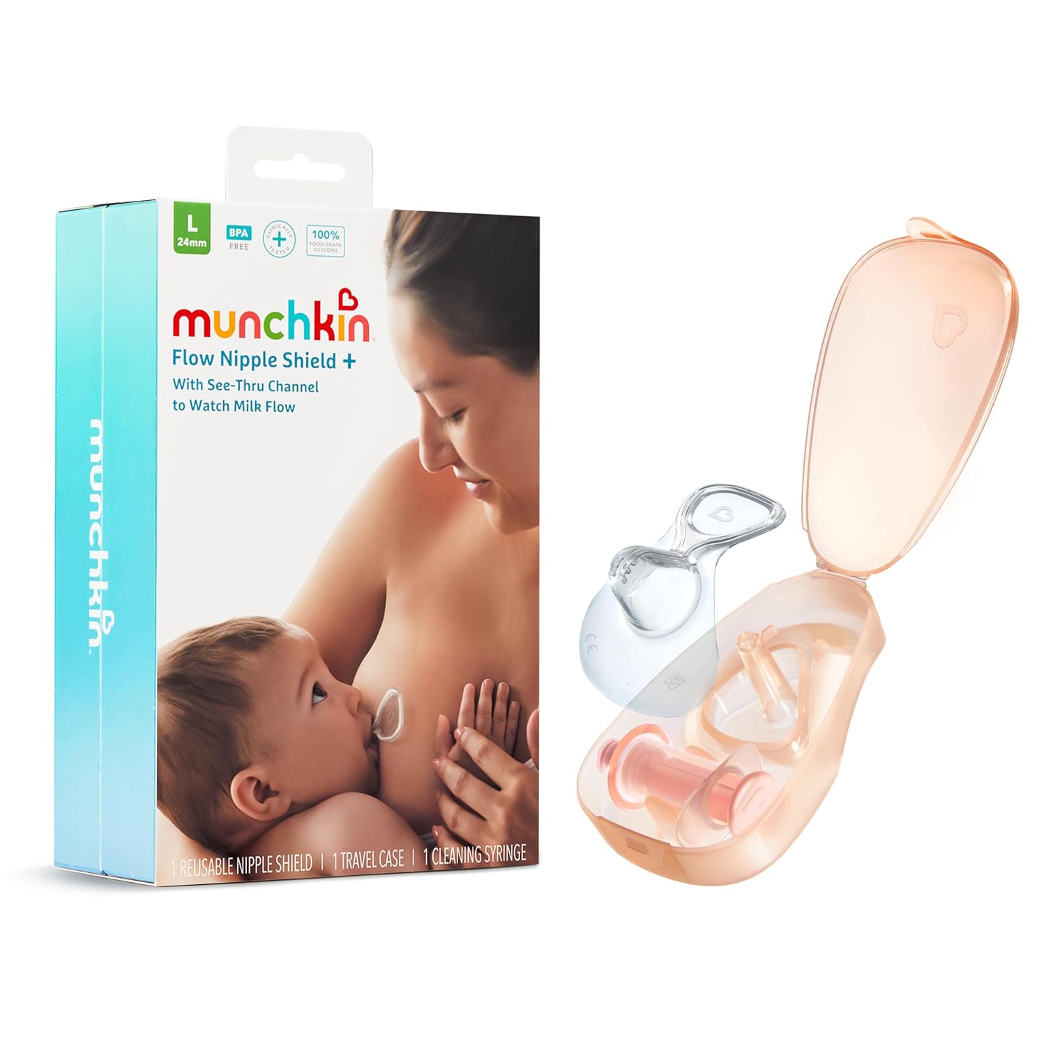 Munchkin Flow 24mm Nipple Shield for Breastfeeding Newborns