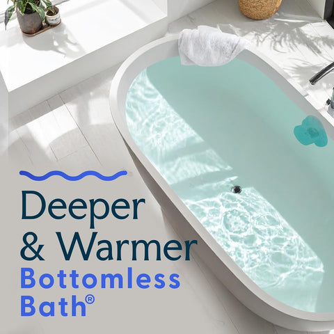 SlipX Solutions Bottomless Bath Overflow Drain Cover Accessory, Aqua
