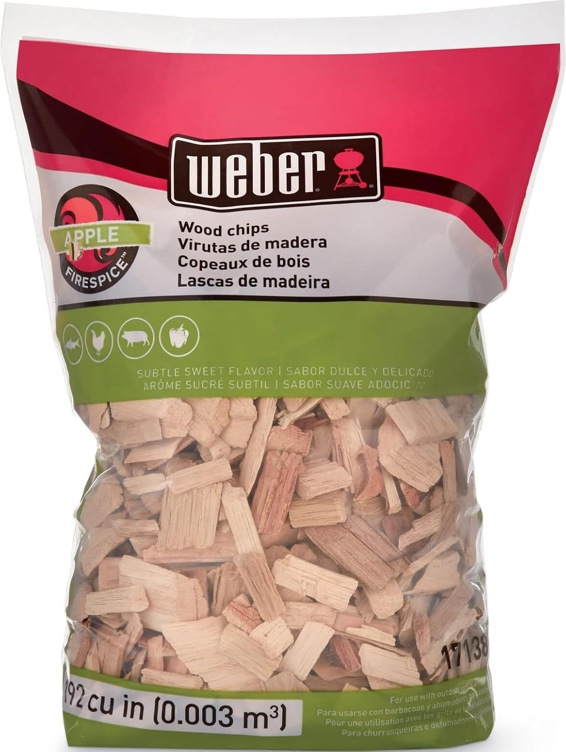 Weber® Apple Wood Chips, Outdoor Cooking Fuel, 2 lb