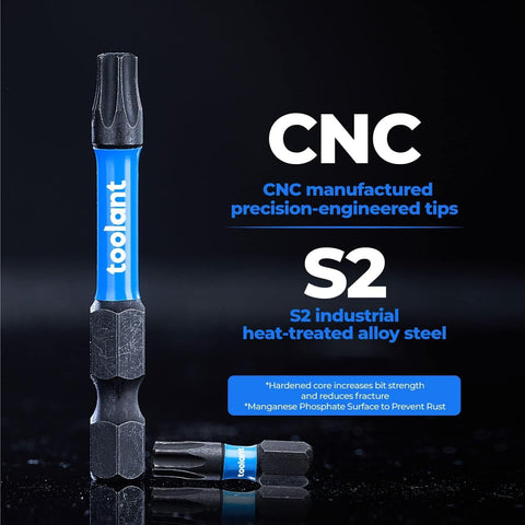 toolant 10PCS T25 2" Impact Torx Bits S2 Steel