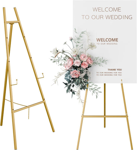 Gold Easel Stand for Sign, Wedding Sign