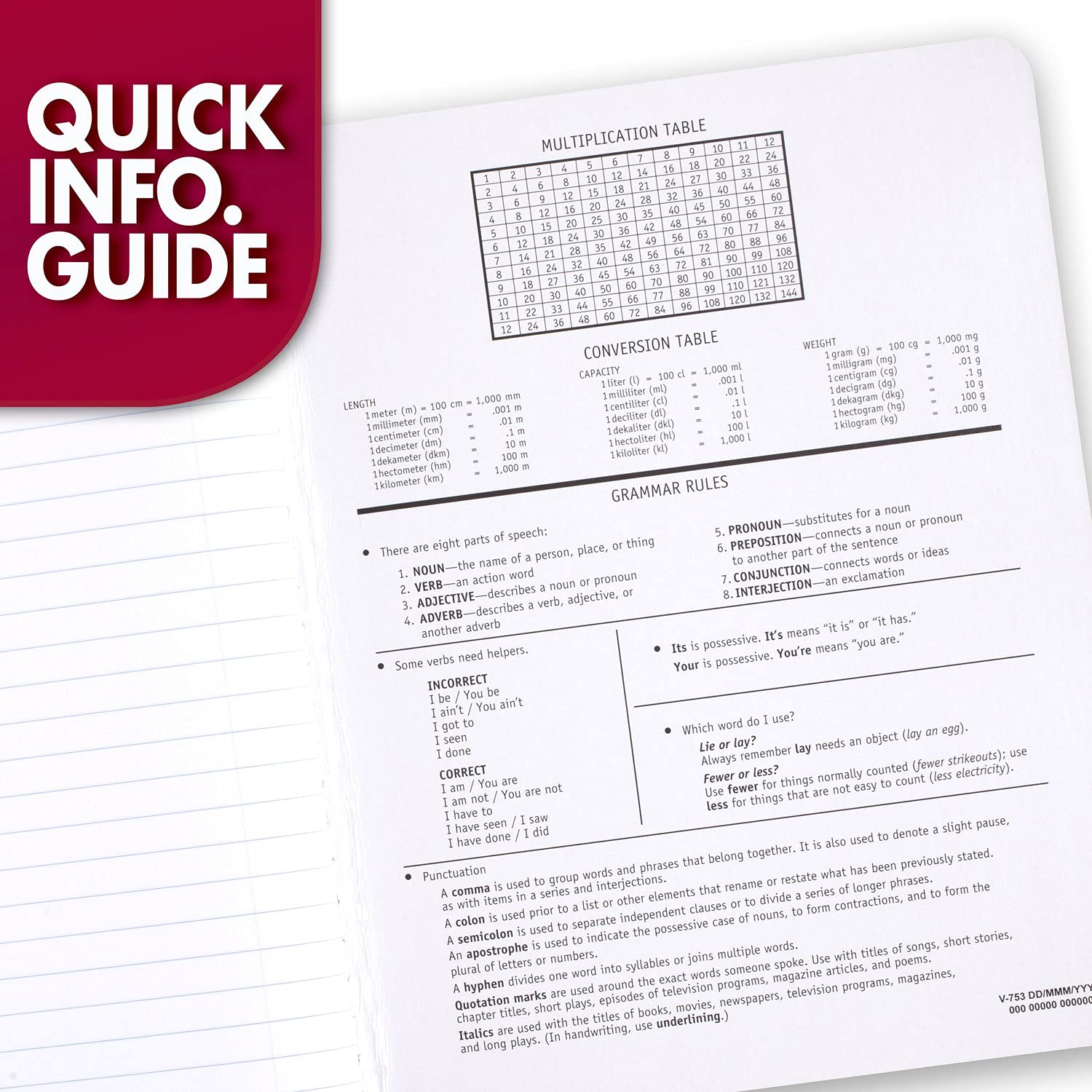 Mead Composition Notebook, Wide Ruled Paper, 7-1/2" x 9-3/4", 100 Sheets, Red Marble (09918AB5)