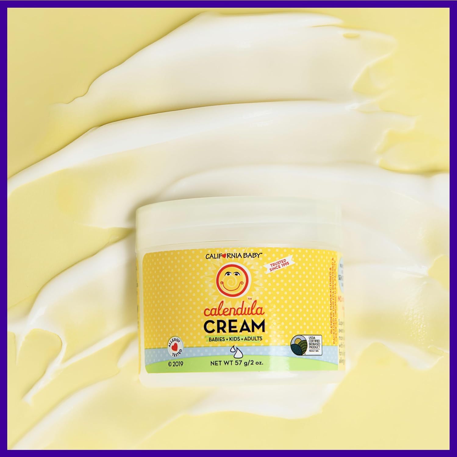 California Baby Calendula Cream | 100% Plant-Based Moisturizer | Lavender Baby Lotion | Face Moisturizer For Dry Skin | Hypoallergenic | 1.8 oz / 51g