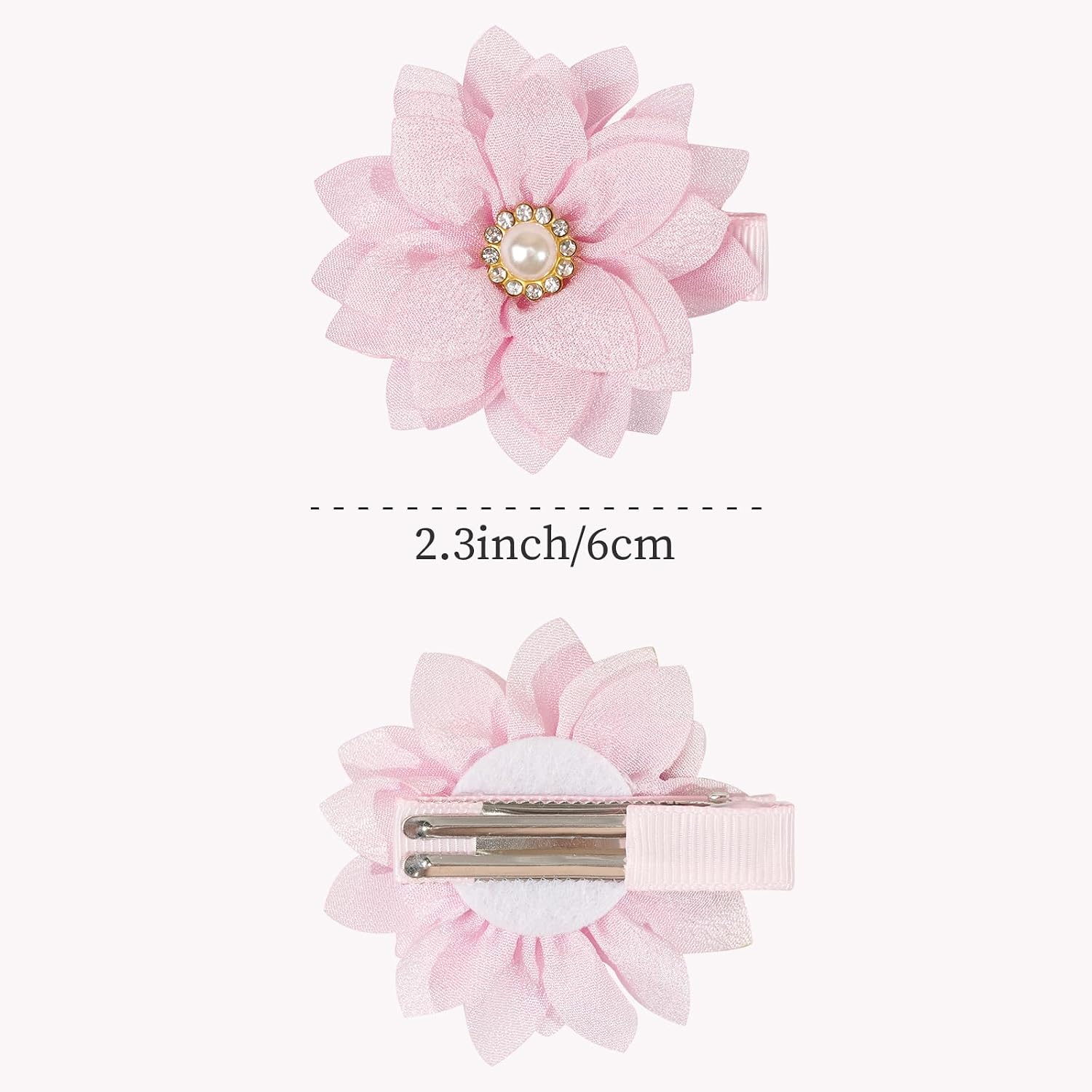 DED 40PCS 2.3" Chiffon Flower Hair Clips for Girls Infants Toddlers