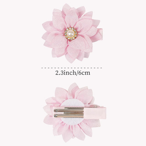 DED 40PCS 2.3" Chiffon Flower Hair Clips for Girls Infants Toddlers