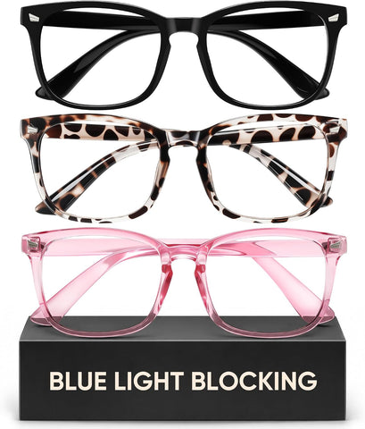 Blue Light Glasses for Woman Fashion Square Frame Computer Glasses for Blue Light Blocking