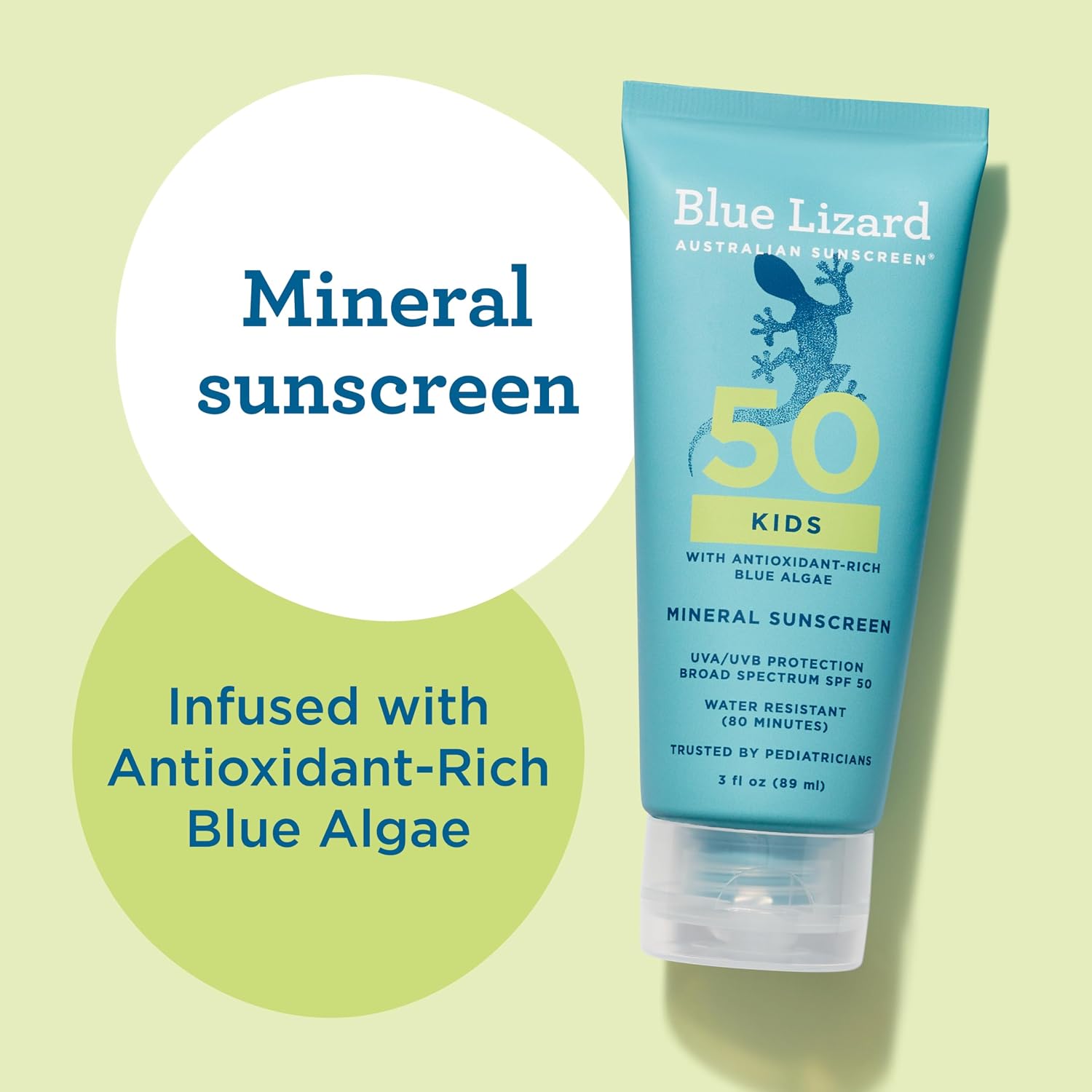 Blue Lizard Mineral SPF 50 Kids Sunscreen Lotion, Mineral Actives, 3 fl oz
