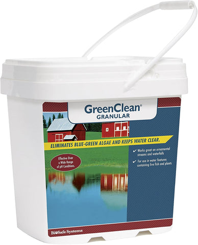 GreenClean Granular Algaecide, 20 lbs, String Algae Control for Koi Ponds, Fountains, Waterfalls, Water Features on Contact, EPA Registered