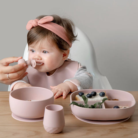 SAMiGO Silicone Baby Spoons Self Feeding 6 Months, Infant Eating Utensils