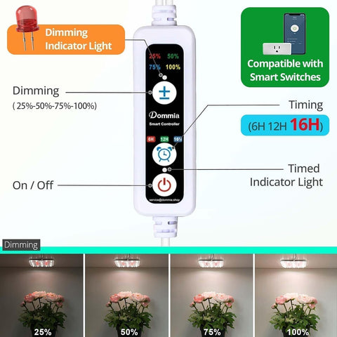 Under Shelf Grow Light, Auto Timer, Dimmable, Pearl White, 1-Pack