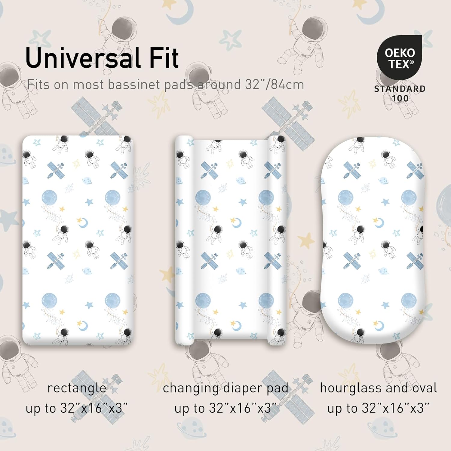 Gllquen Baby Bassinet Sheets 4 Pack, Breathable Cozy Fitted Mattress Sheet