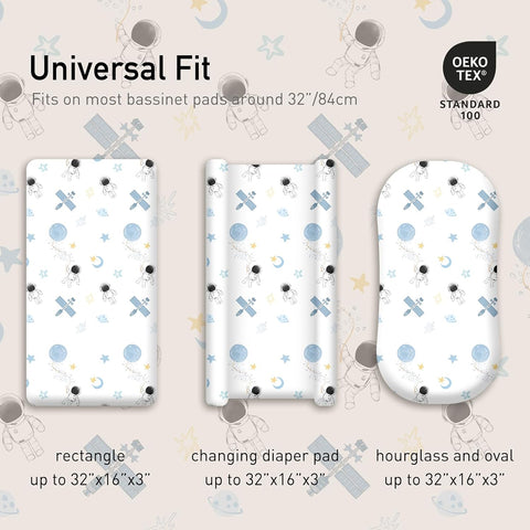 Gllquen Baby Bassinet Sheets 4 Pack, Breathable Cozy Fitted Mattress Sheet