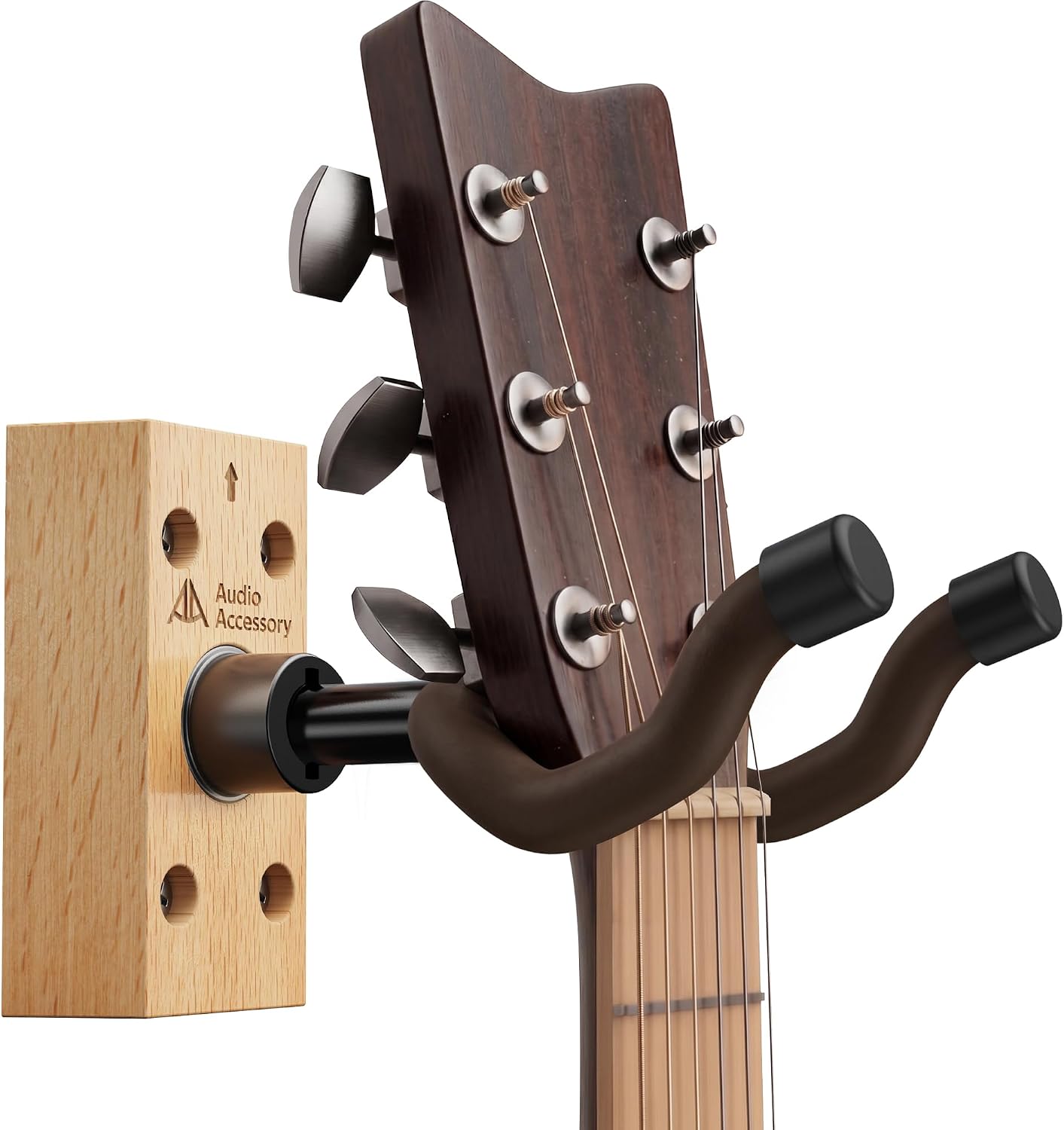 Guitar Wall Mount, Nitro-Safe Soft Padded Hook, 4-Screw Base Guitar Hanger