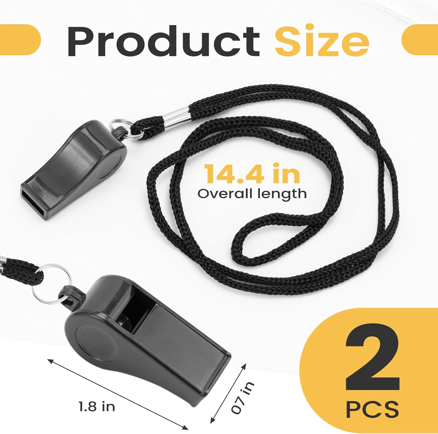 2 Sports Whistles with Lanyard, Loud Crisp Sound Whistle Ideal for Coaches, Referees, Officials,Outdoor Enthusiasts, and Family Emergencies.
