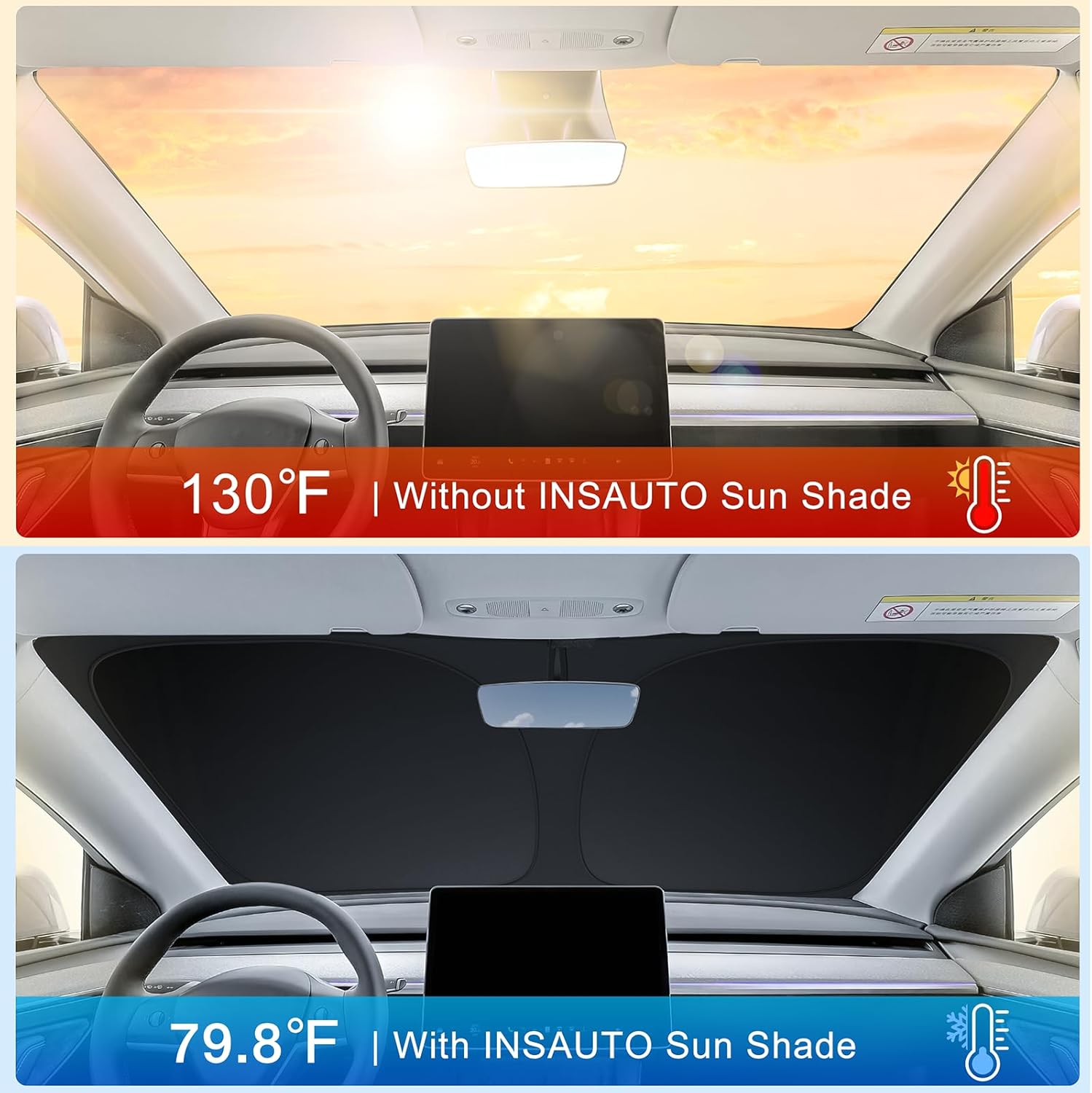 INSAUTO Custom Fit Windshield Sun Shade for Nissan Rogue Sport 2017-2024
