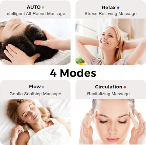 FSA Eligible HSA Approved Head Massager for Headaches, Eye Massager with Heat, 2200 mAh Electric Rechargeable Head Tool for Stress Relief, Migraine Relief Massager for Forehead, 6 Zone Kneading