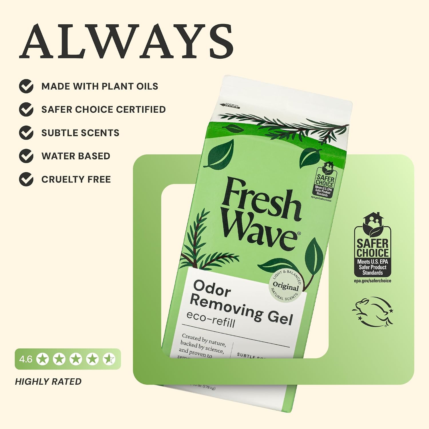 Fresh Wave Odor Eliminator Gel Refill, 2-Pk Original, 63 oz, Odor Absorber