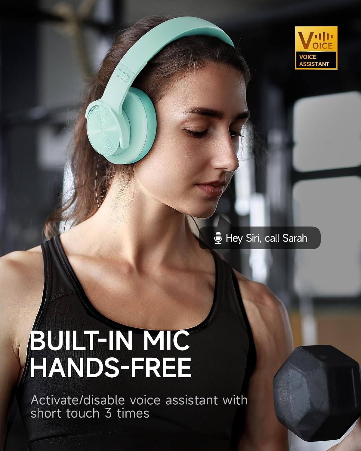 Picun B8 Wireless Bluetooth Headphones, 120H Playtime, 3EQ Modes, Cyan