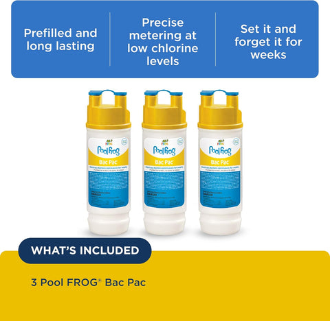 Pool FROG Bac Pac Replacement Chlorine Cartridges, 3 Pack