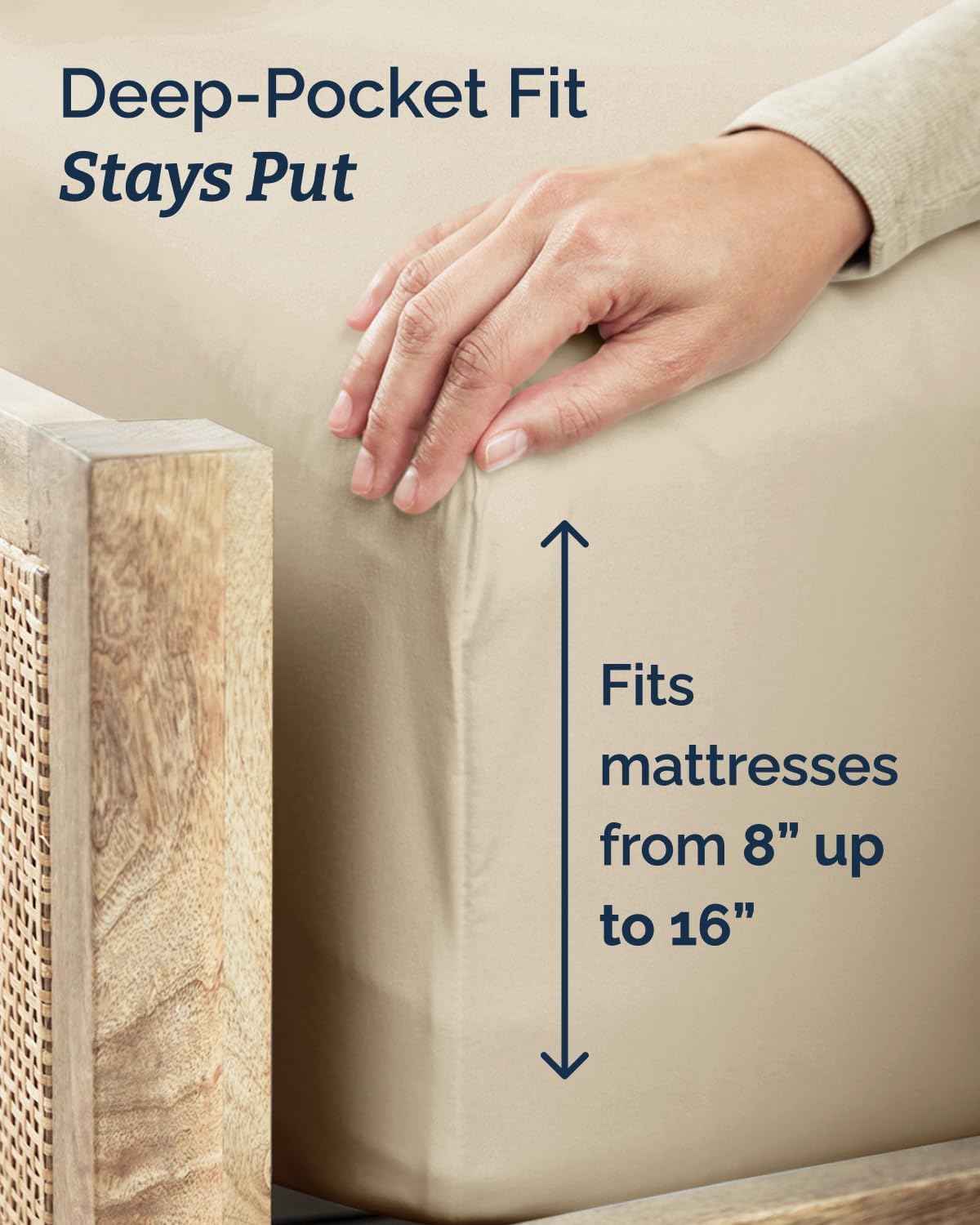Twin Size 3 Piece Sheet Set - Comfy Breathable & Cooling Sheets - Cream