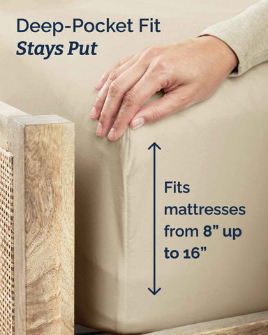 Twin Size 3 Piece Sheet Set - Comfy Breathable & Cooling Sheets - Cream