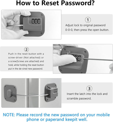 Refrigerator Lock, Heavy Duty Fridge Lock, Combination Lock for Refrigerator Cabinets, Drawers, Safety, Easy Install No Keys Needed (Grey-3Pack)