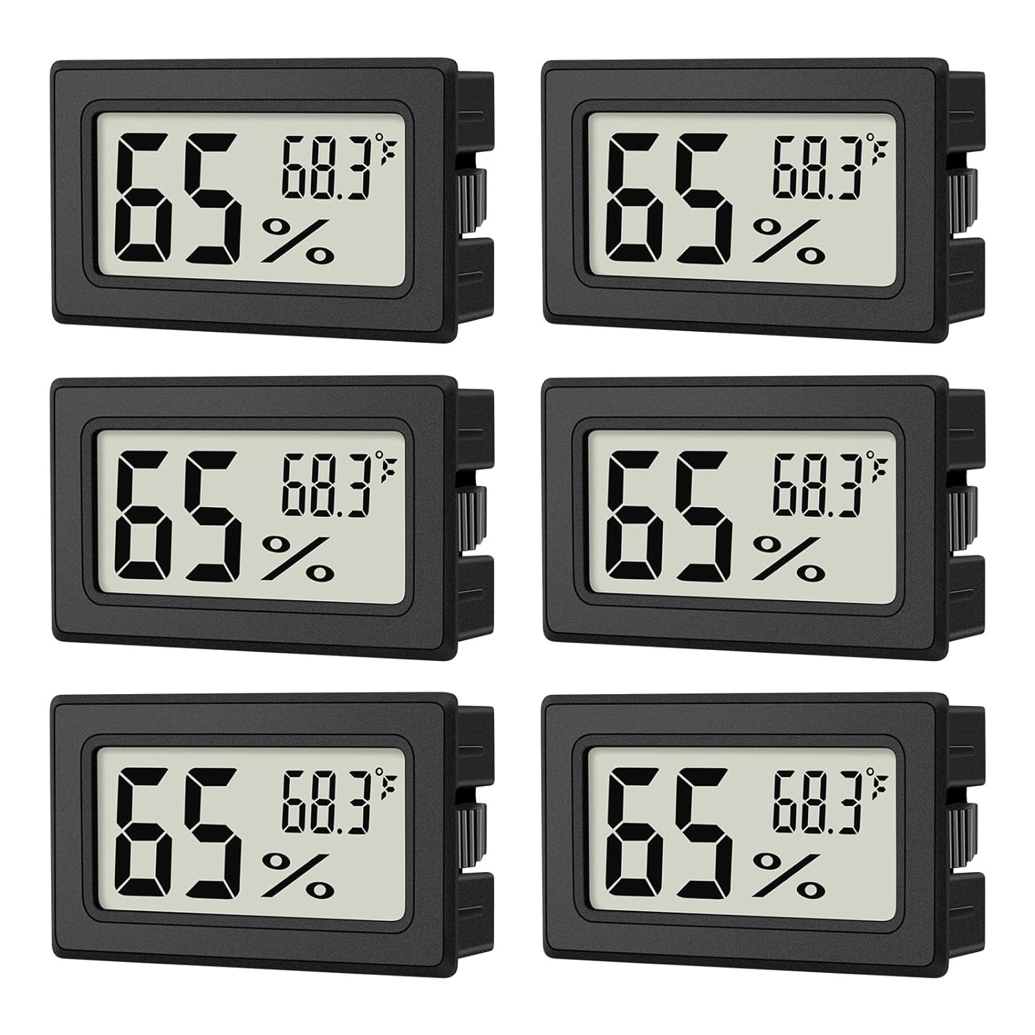 6-Pack Mini Hygrometer Indoor Humidity Meter Digital Thermometer