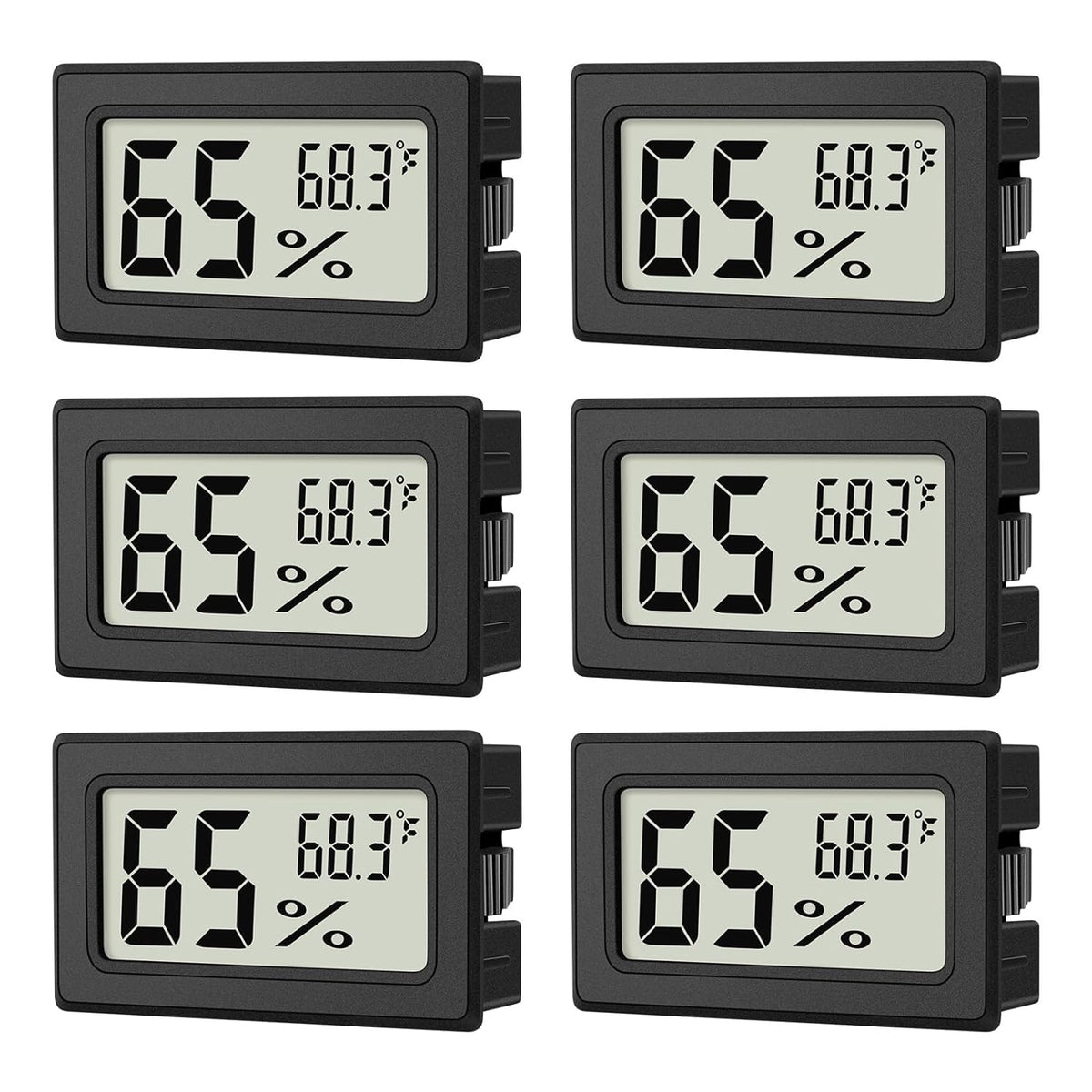 6-Pack Mini Hygrometer Indoor Humidity Meter Digital Thermometer